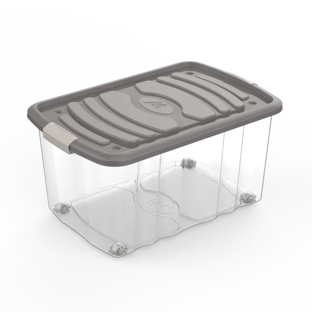 Contenitore in polipropilene MAZZEI Rollbox colori assortiti L 39 x H 30 x P 59 cm, 44 lt trasparente