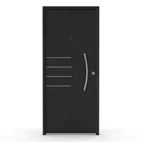 Puerta de exterior acero Curva negra 80 x 200 cm izquierda
