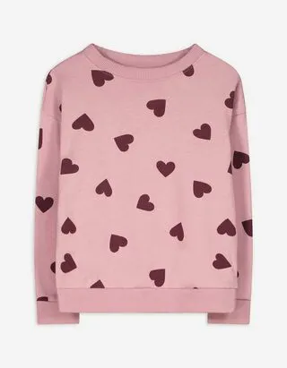 Felpa - Motivo allover - rosa fucsia