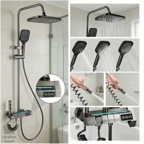 Columna Ducha Moderna 4 Funciones Pantalla Digital LEFORGE