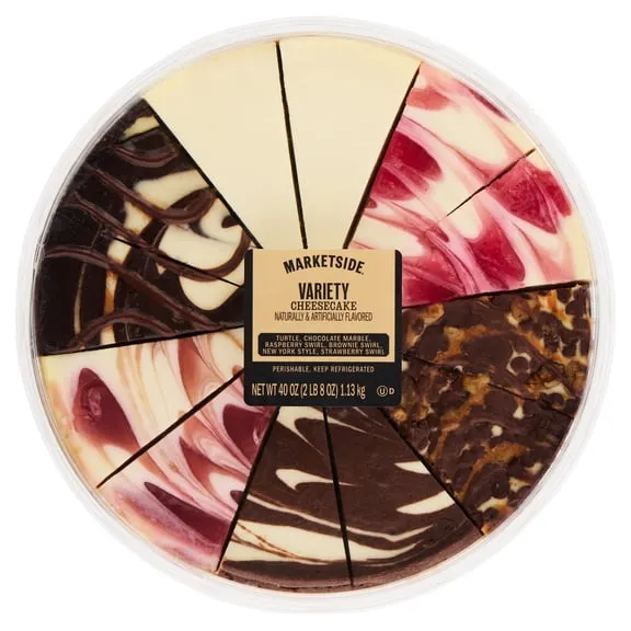 Best seller, Marketside Variety Cheesecake, 40 oz, 12 Slices (Refrigerated) $14.98 37.5 ¢/oz