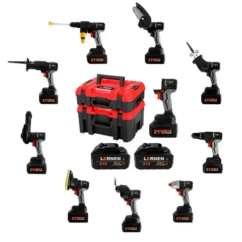 Combo Taladro + Herramientas Eléctricas 10 En 1 + Maletín + 2 Baterías