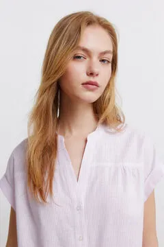 Camisa manga corta lino