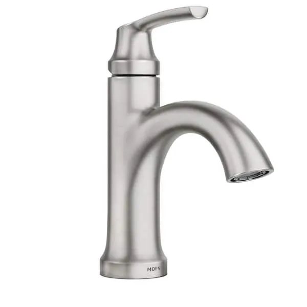 Wellton 4 in.​ Centerset Single Handle Bathroom Faucet in Spot Resist Brushed Nickel