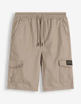 Pantaloncini cargo - Twill - Beige