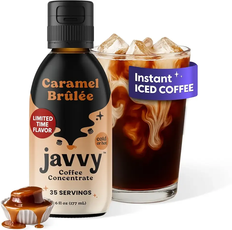 Coffee Concentrate - Limited Release Flavors - Cold Brew Coffee, Perfect for Hot or Iced Instant Coffees, Hot Drinks, Cold Brew Concentrate, 35 Servings - Caramel Brulee