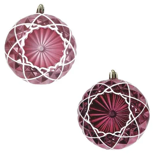 Enchanted Forest® 90mm Magenta Concave Star Shatterproof Ornaments - 2 Pack