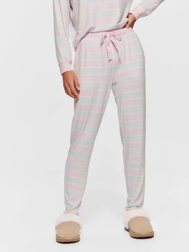 Stripe Fuzzy Tapered Leg Pj Pant