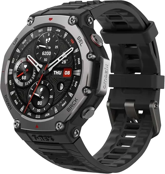 Amazfit T-Rex 3, Smart Watch, 1.5" AMOLED Display, GPS, iOS/Android | 48mm, 27-Day Battery, Water-Resistant, Rugged/Military Style, Off…