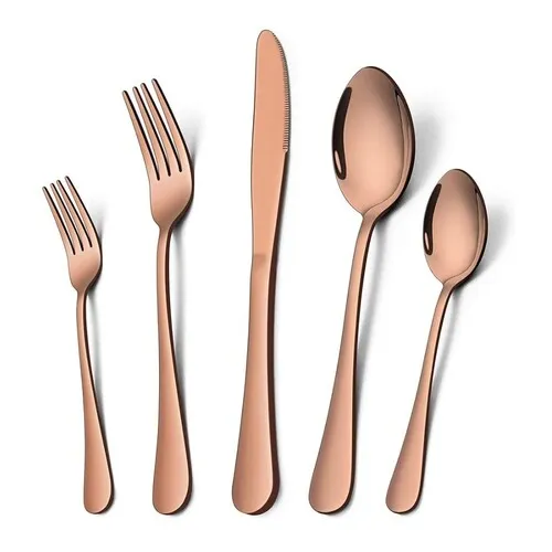 FineDine® 20-Piece Stainless Steel Cutlery Set - Copper