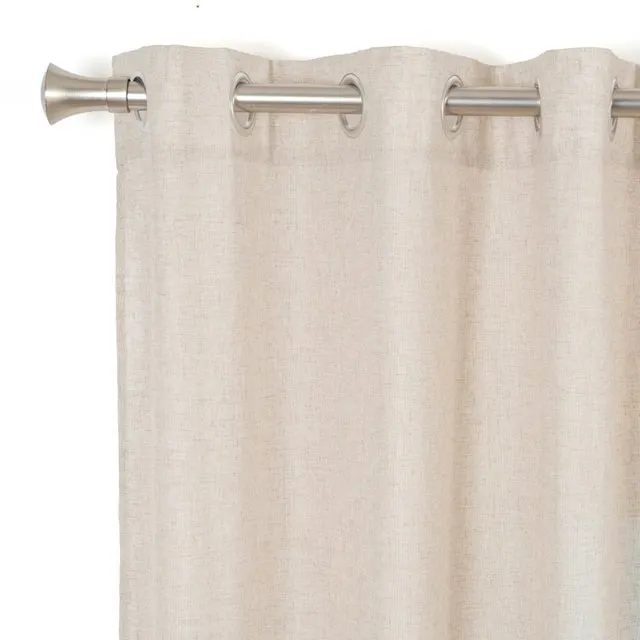 Visillo ollaos Ayden poliéster lino liso beige natural INSPIRE de 200x270cm. Incluye cinta termoadhesiva