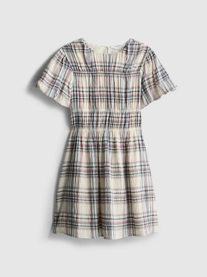 7–15 ans | Robe froncée à carreaux