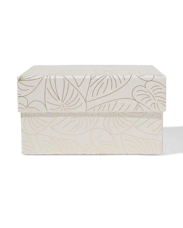 doos 16.5x16.5x9cm vierkant bladeren