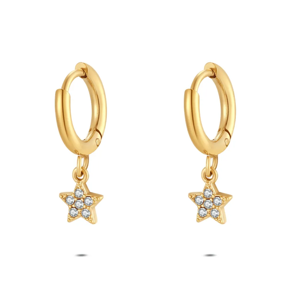 Oorbel in edelstaal, ster