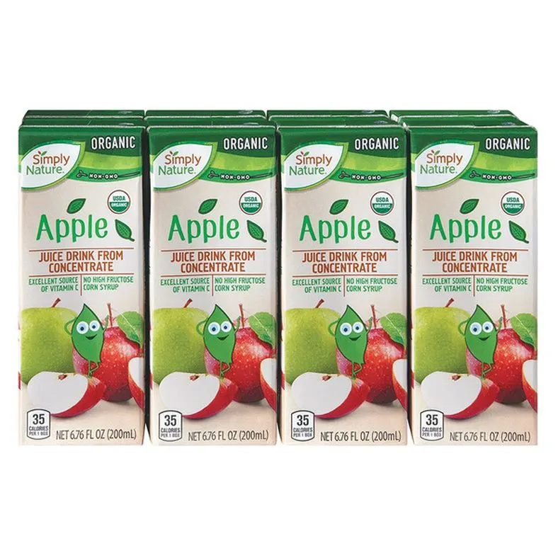 Simply Nature Organic Apple Juice Boxes, 8 pack