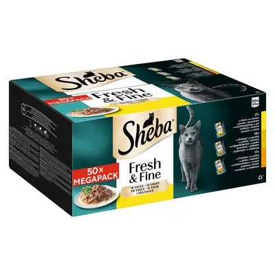 Multipack Sheba Fresh & Fine en sachets fraîcheur, 50 x 50 g pour chat