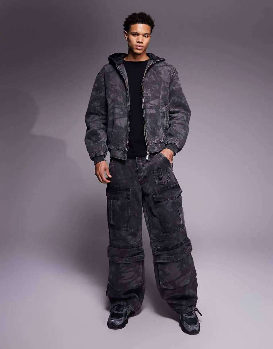 Liquor N Poker zane zip up jacket co-ord in real tree camo