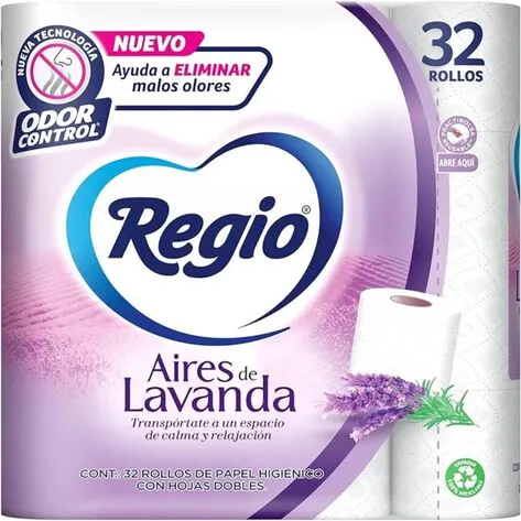Papel Higiénico Regio Aires de Lavanda 32 rollos