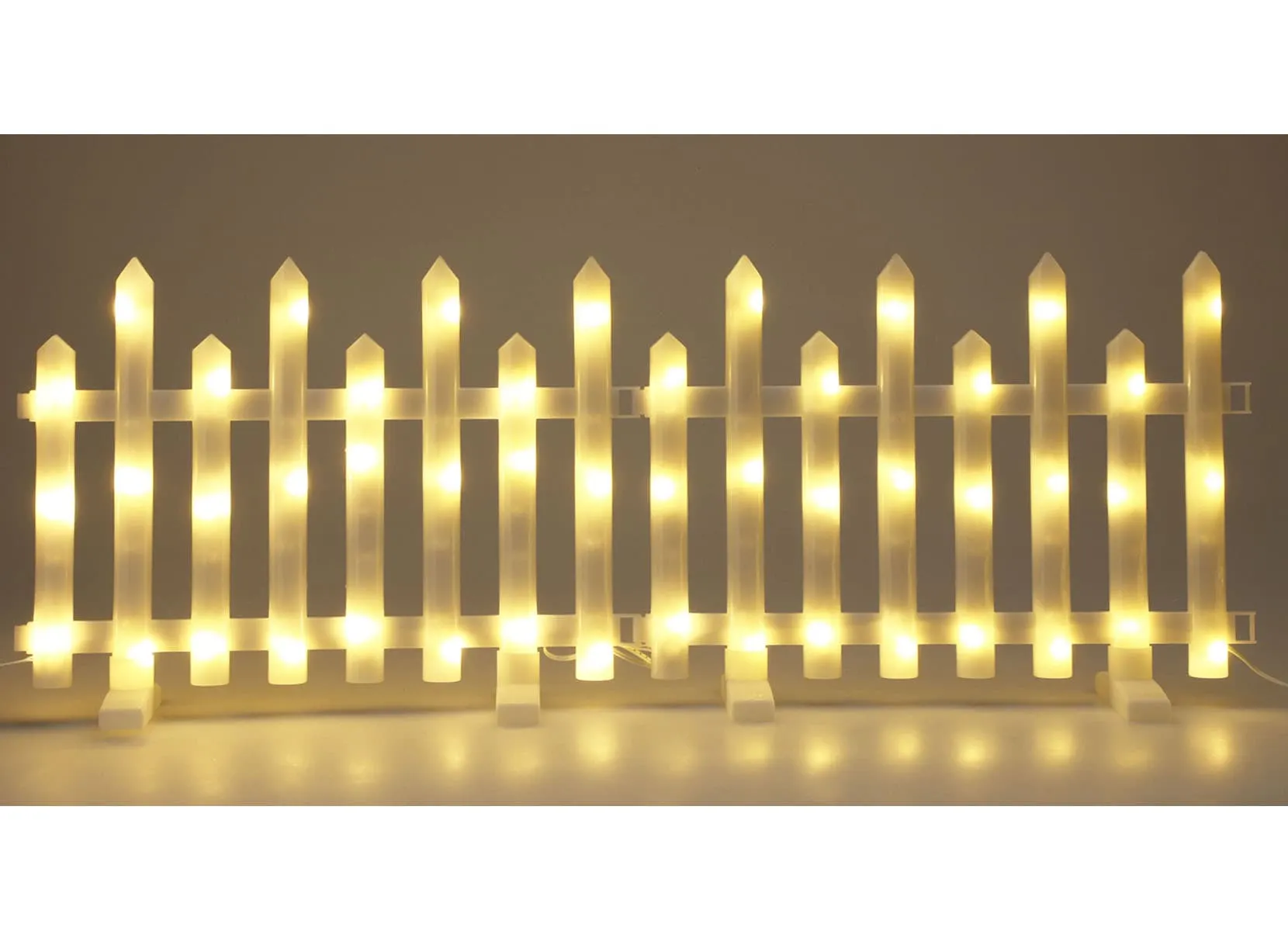 Großer LED-Zaun mit Timer und 192 LEDs Warmweiß 8-teilig