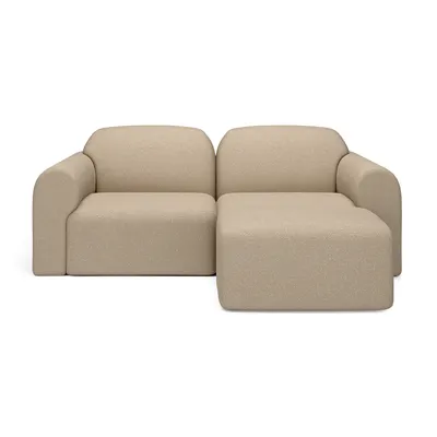 2-zitsbank Bulky met hocker almond