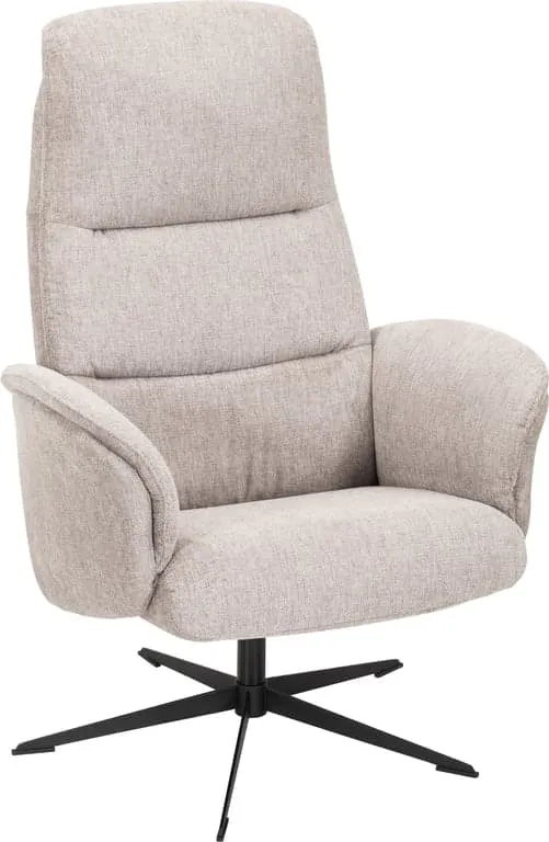 Driva hvilestol med skammel stoff Brego light brown 3591, orion base svart
