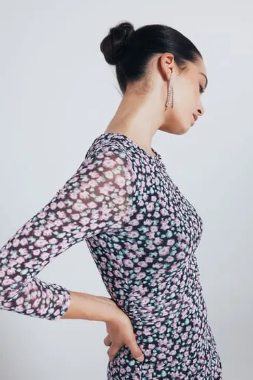 Vestido corto tubo estampado