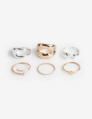 Anello - Confezione da 6 pezzi - oro