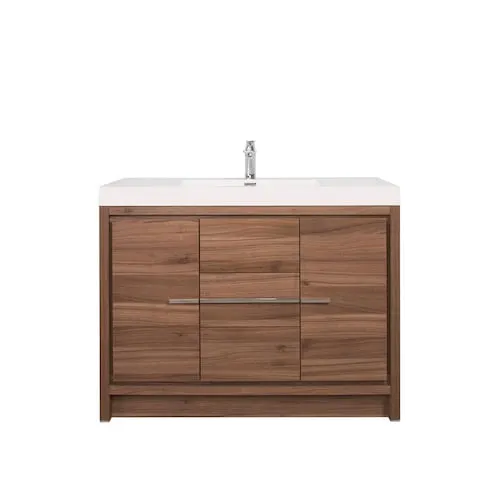 Gia 42-inch W x 19-inch D 2-Door & 3-Drawer Bathroom Vanity with Single Sink and Acrylic Countertop