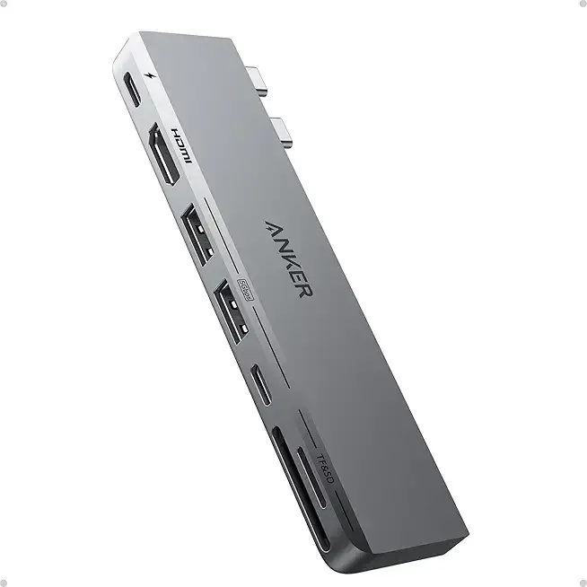 USB C Hub for MacBook, 7-in-2 mac Dock with 4K@60Hz HDMI, Compatible with Thunderbolt 4, 1 Type C and 2 USB A Data Ports for MacBookPro 13 Inch, MacBookAir M4/M5, and More (Not Work with Neo)
