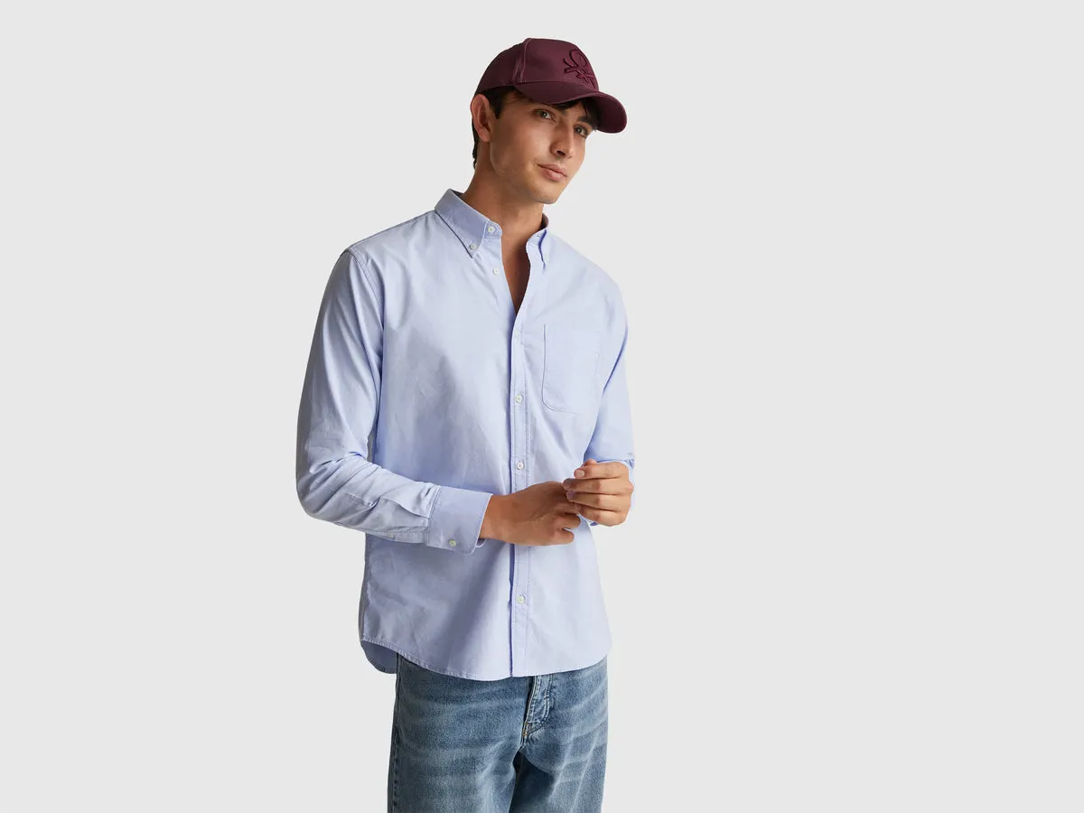 Light blue regular fit button-down shirt