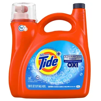 Tide Plus Advanced Power with Oxi Liquid Laundry Detergent, Original, 78 Loads, 138 fl oz