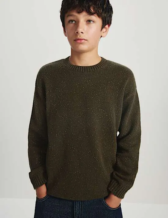 Strickpullover mit hohem Baumwollanteil und Wollanteil (6–16 J.)