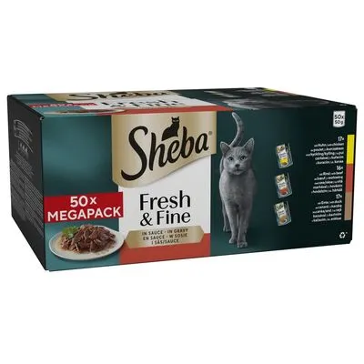Multipack Sheba Fresh & Fine en sachets fraîcheur, 50 x 50 g pour chat