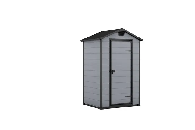 Casetta da giardino in polipropilene grigio 1 x 1.5 m, superficie esterna 1.1 m² e spessore parete 16 mm, con pavimento e porta ad anta singola, KETER Exclusive