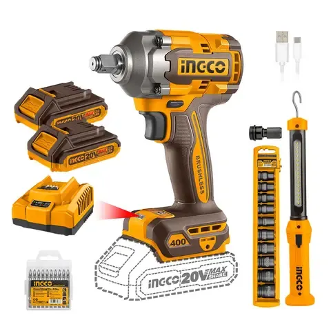 Pistola de Impacto BL 1/2" 20V + 2 Bat +10 Dados + Linterna