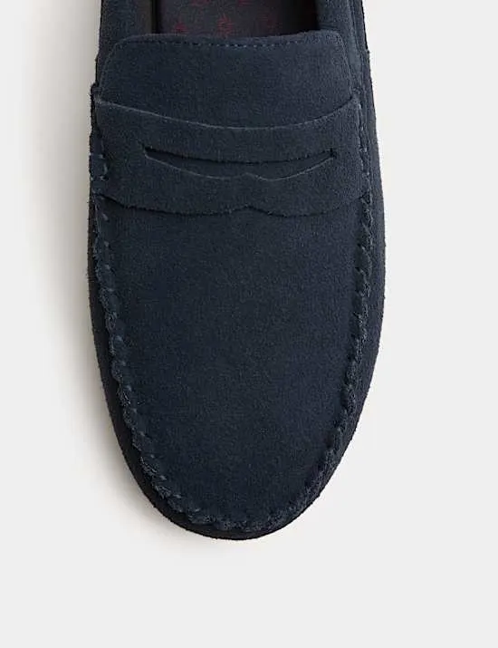 Mokassin-Slipper aus Wildleder mit Freshfeet™
