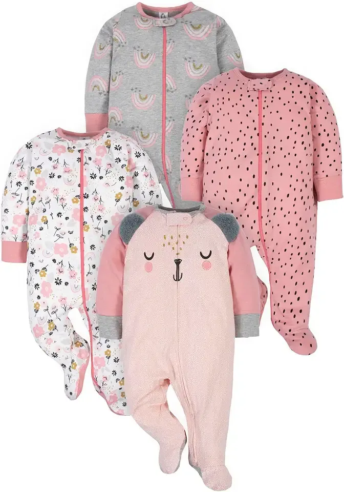 Baby Girls 4-Pack Sleep 'N Play Footie