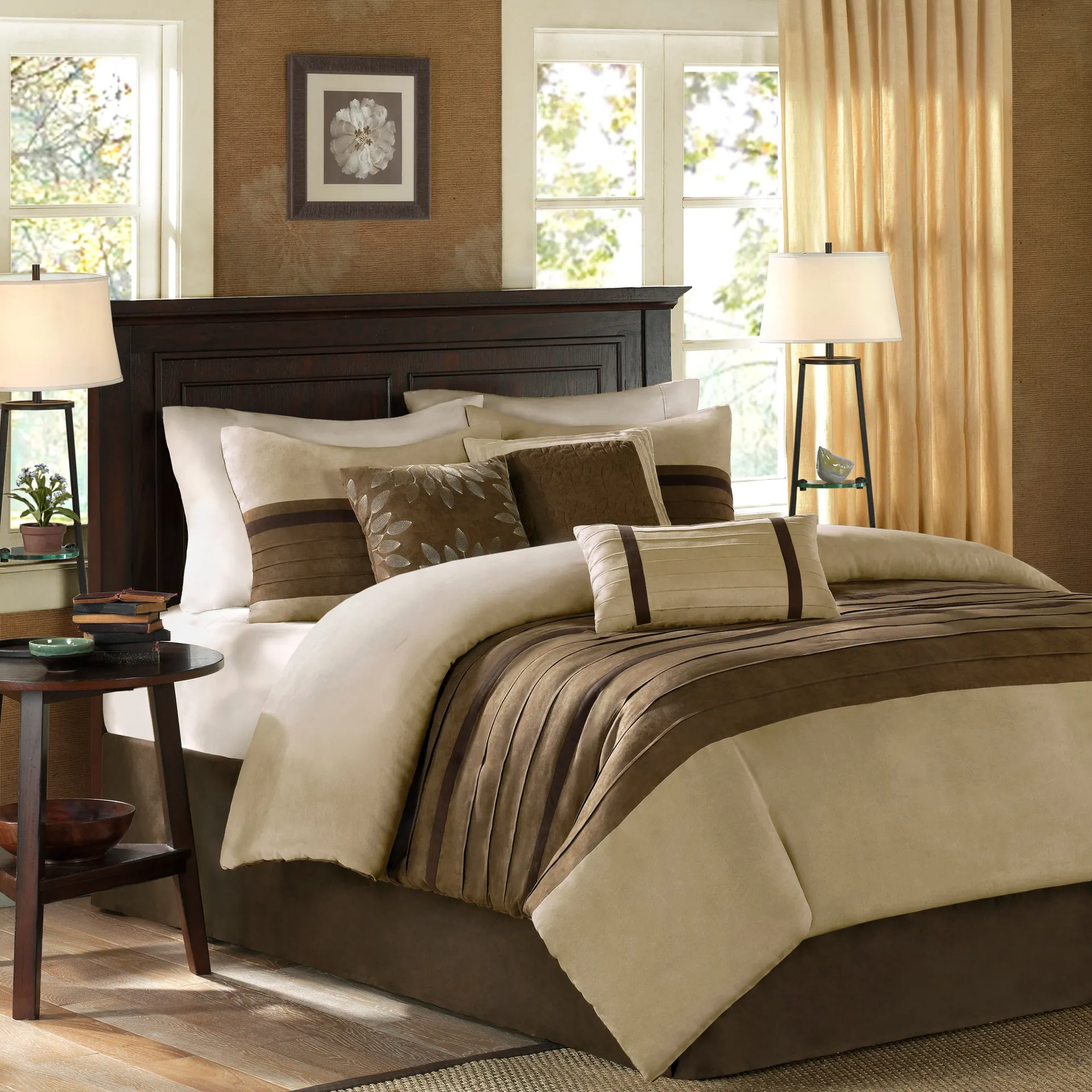 Suede 7 -Piece Natural King Comforter Set