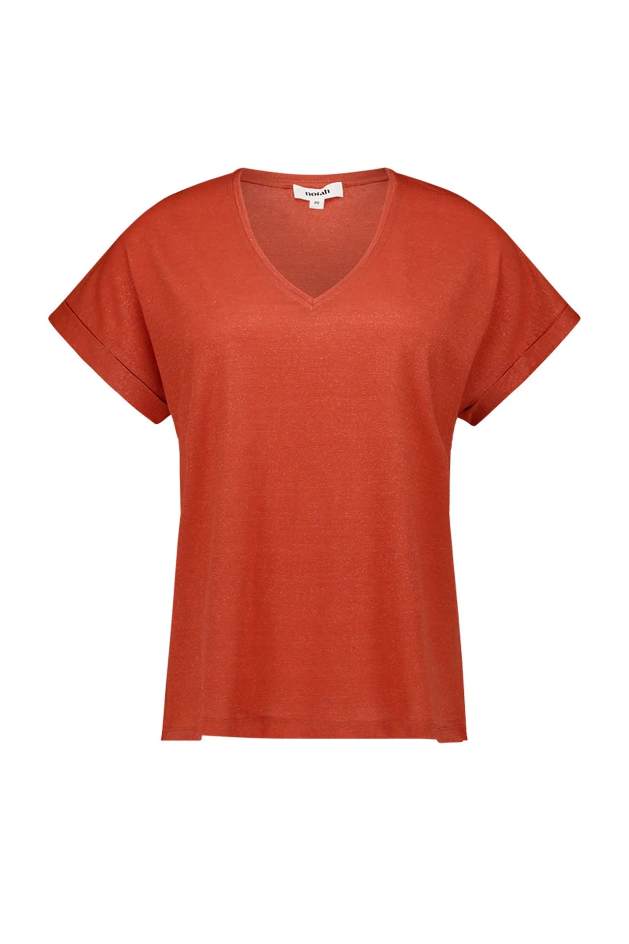 Roodbruin shirt met lurex
