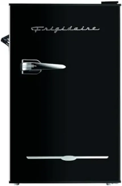 FRIGIDAIRE EFR376-BLACK 3.1 Cu Ft Black Retro Bar Fridge with Side Bottle Opener