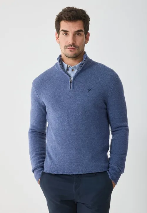 WOOLEN TROYER - Strikkegenser - mid blue melange