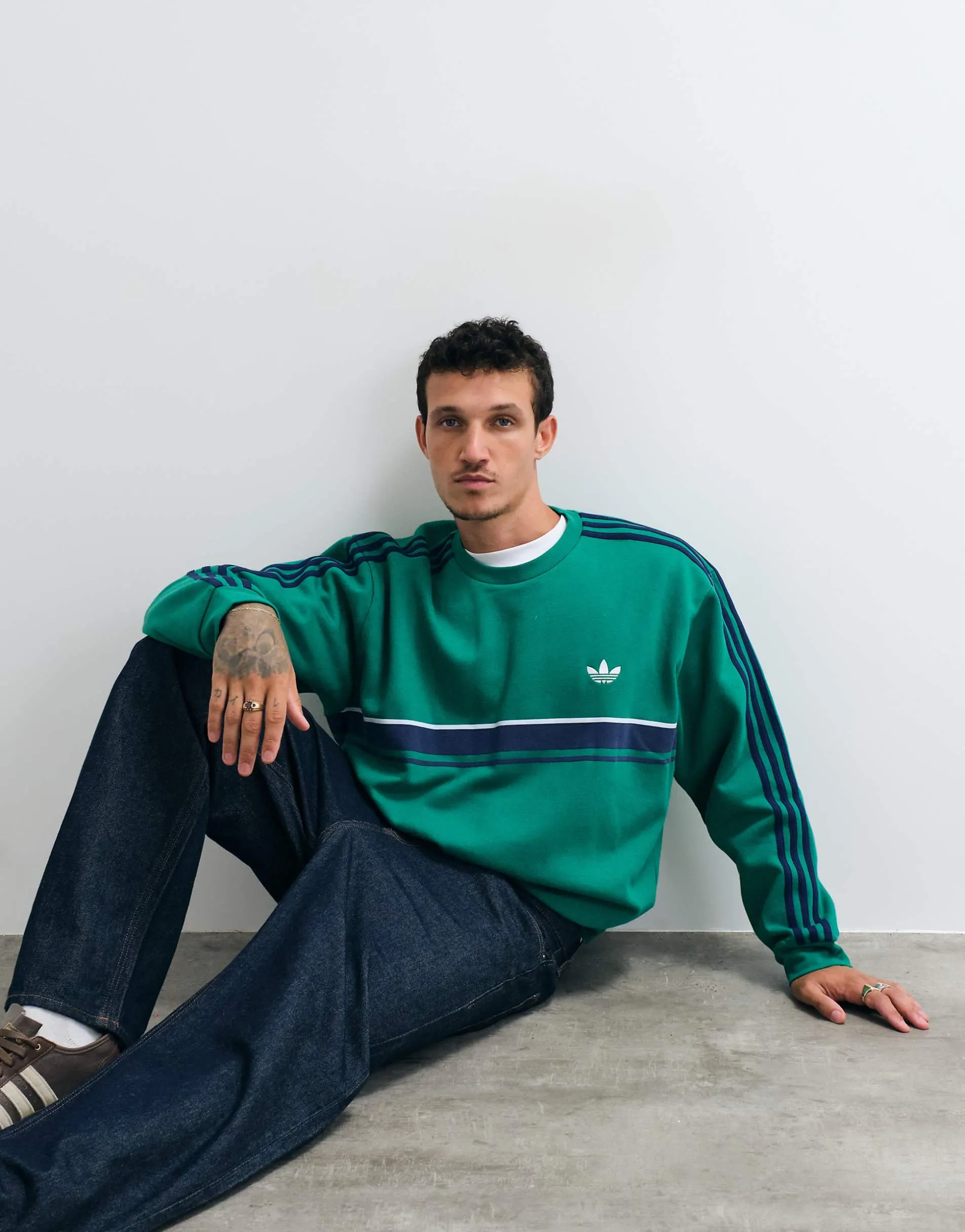 adidas Originals retro sweatshirt in green
