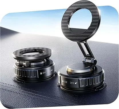 snanlen 2026 Upgraded Car Phone Holder for Magsafe [108LBS Strongest Suction] 360° adjustable vacuum magnetic phone holders cell phone car mount for iPhone 17 Pro Max 16 15 14 13 Air Plus (Dark Black) snanlen 2026 Upgraded Car Phone Holder for Magsafe [1…