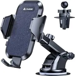andobil Car Phone Holder, 2026 Military-Grade 89lbs Strongest Suction Phone Holders for Your Car Dashboard/Windshield/Vent Easy Clamp Cellphone Holder Truck Stand for iPhone 17 16 15 Pro Max, Blue