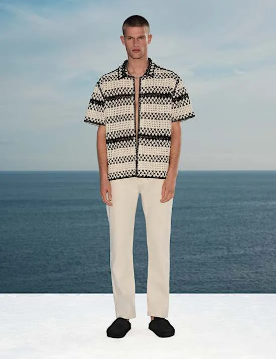 Strick-Poloshirt mit bequemer Passform