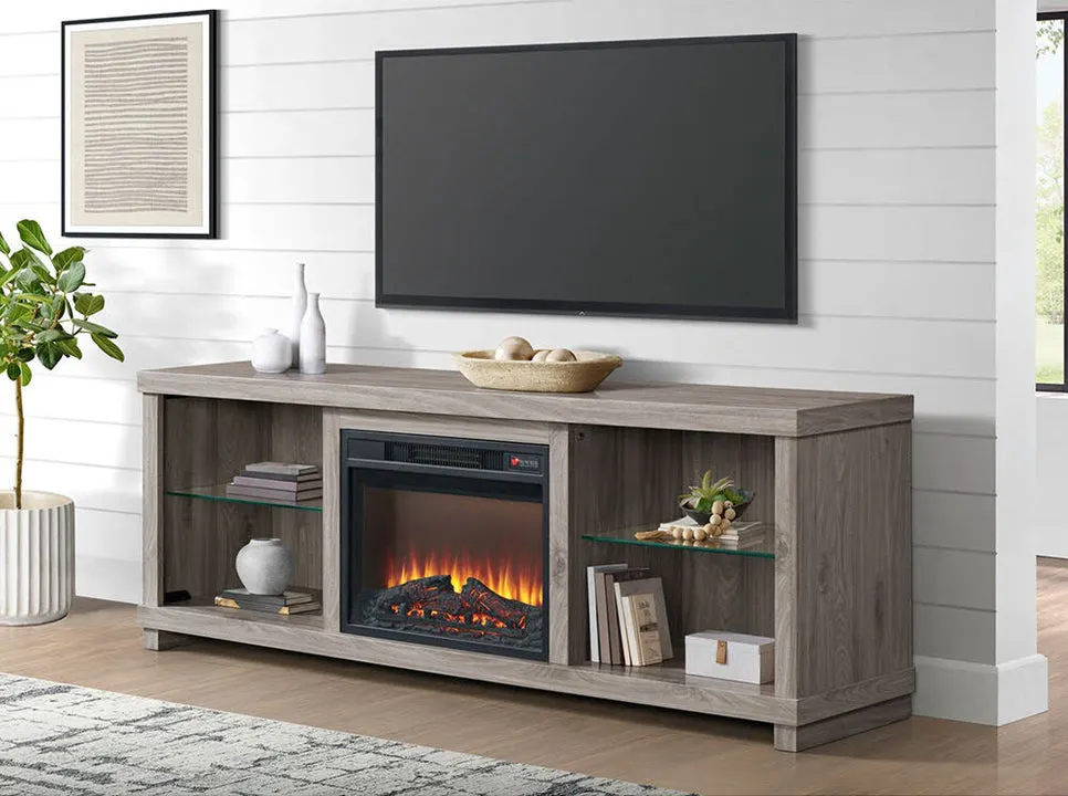 Doha Console with 23' Fireplace Insert - Gray
