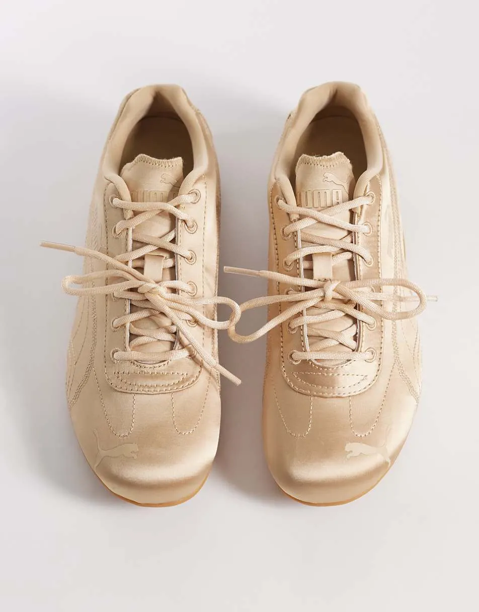 Puma Speedcat satin trainers in beige