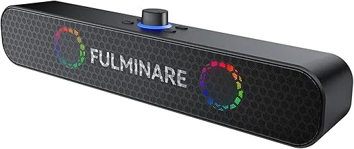 FULMINARE Bluetooth Speaker with 26W HD Sound, Portable Speaker Up to 30H Playtime, AUX&TF-Card&USB Input, LED Lights, Speakers Bluetooth 5.3 Wireless for Home/Party/Outdoor, (Black)