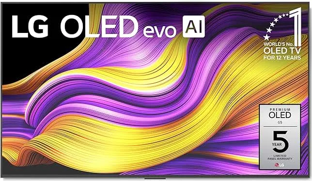 LG 55-Inch Class OLED evo AI Super Upscaling 4K G5 Series Smart TV w/Dolby Atmos & Vision, HDR10, Filmmaker Mode, Wow Orchestra, Alexa Built-in (OLED55G5WUA, 2025)