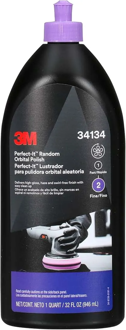 3M Perfect-It Random Orbital Polish, 34134, 1 Quart, Fast…